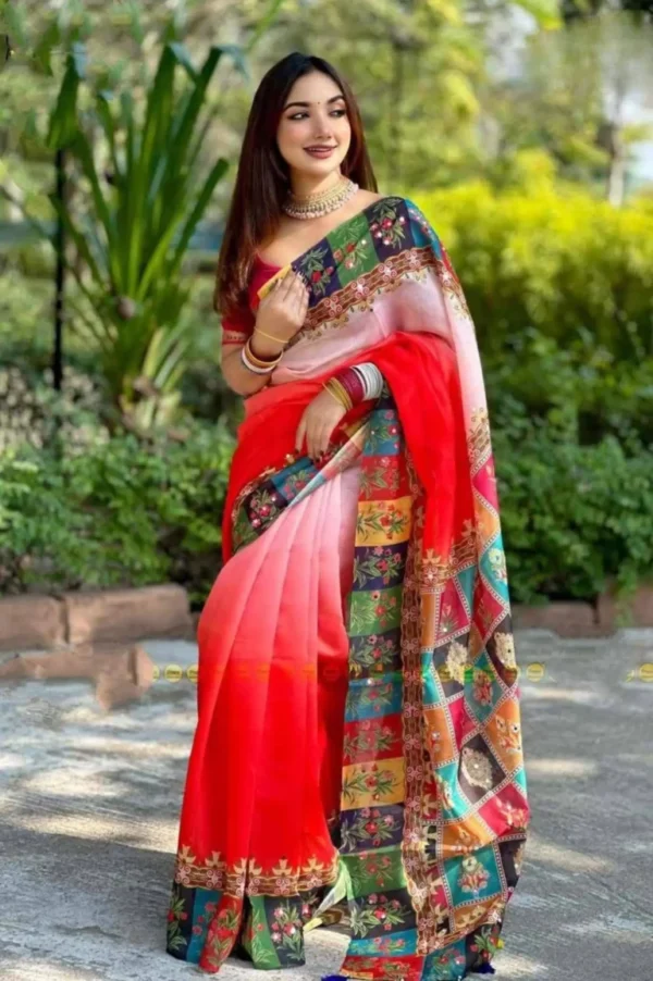 প্রিমিয়াম চান্দেরি সিল্ক শাড়ি