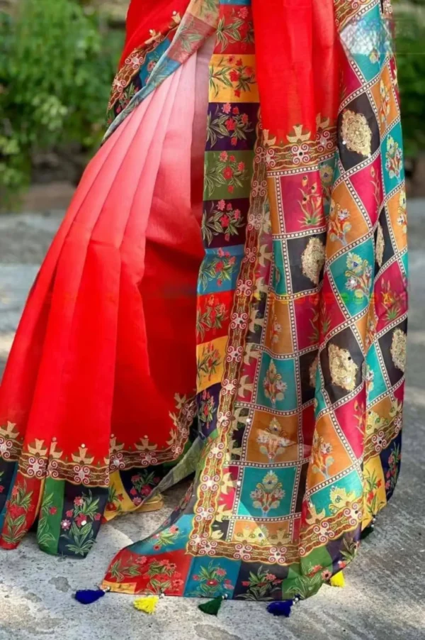 প্রিমিয়াম চান্দেরি সিল্ক শাড়ি